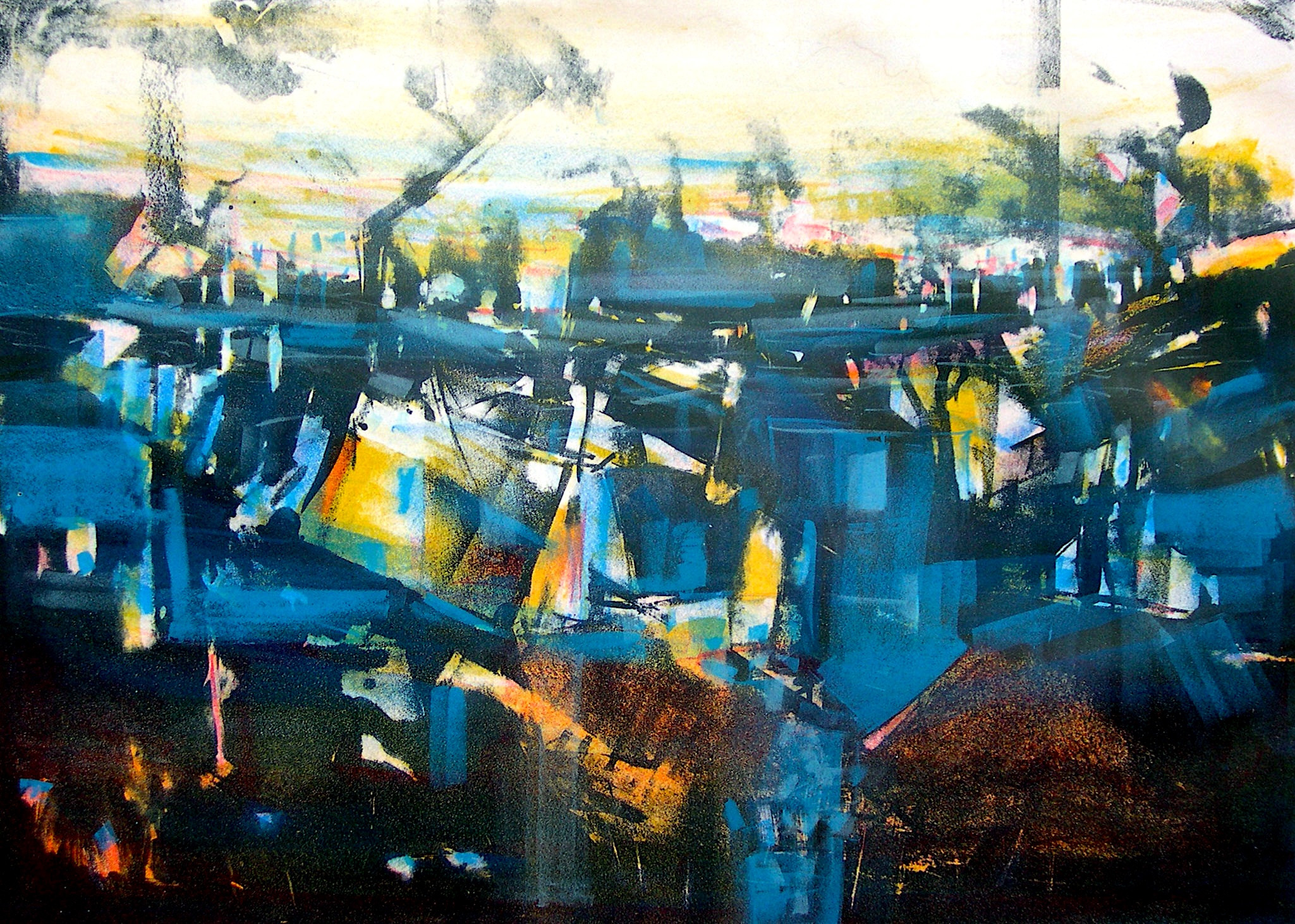 Taşbaskı 'Mavikent' 55x80cm 1997